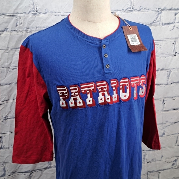 NWT Mitchell & Ness New England Patriots Franchise Player Henley Shirt NFL Large - Picture 2 of 15